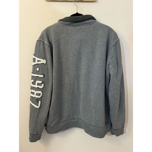 Vintage Y2K Aeropostale Sherpa Lined Heavy Sweatshirt Jacket XXL - Picture 7 of 7